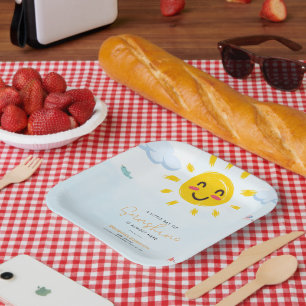 Cute little ray of Sunshine Baby Shower  Paper Plate