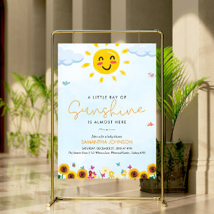 Cute Little Ray of Sunshine Baby shower Poster