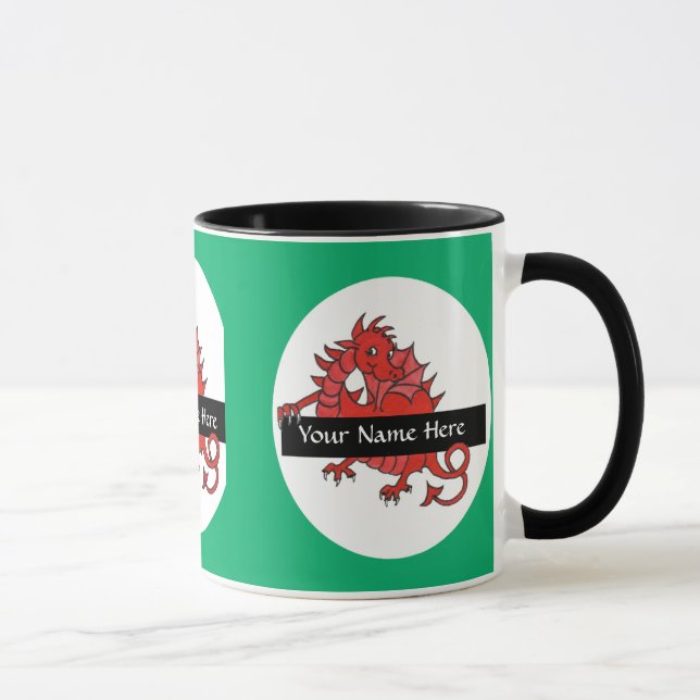 Cute Little Red Dragon Coffee Mug to Personalise (Right)