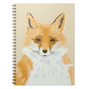 Cute Little Red Fox - transparent on beige. Notebook