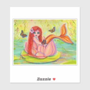 Cute little red head mermaid by Renee Lavoie