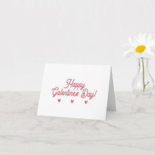 Cute Little Red Hearts - Happy Galentine's Day  Card