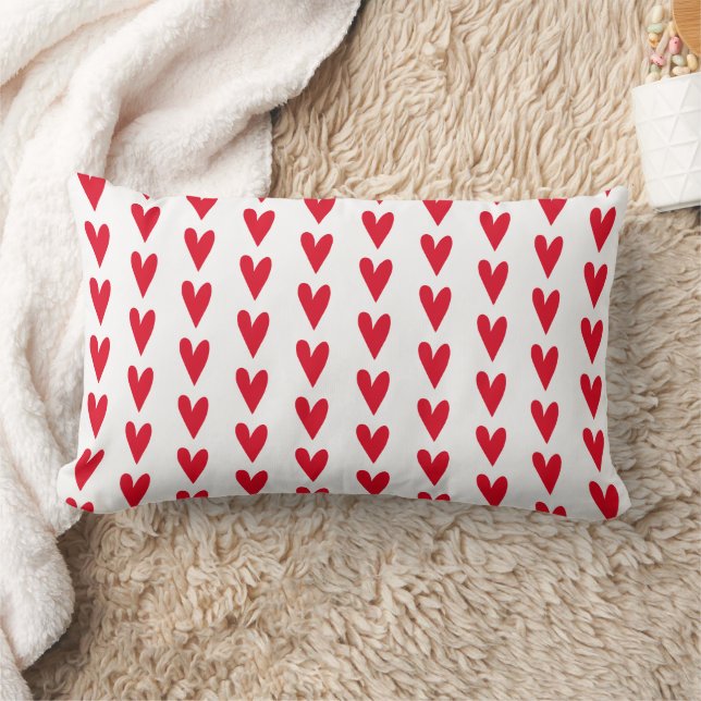 Cute Little Red Hearts Pattern  Lumbar Cushion (Blanket)