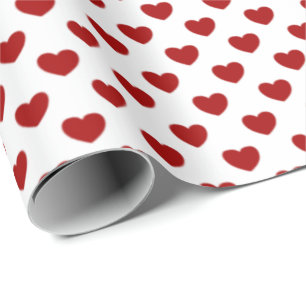 Cute Little Red Hearts Pattern Wrapping Paper