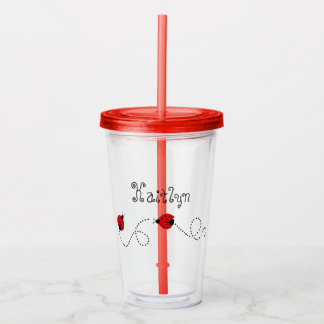 Cute Little Red Ladybugs | Personalised Acrylic Tumbler