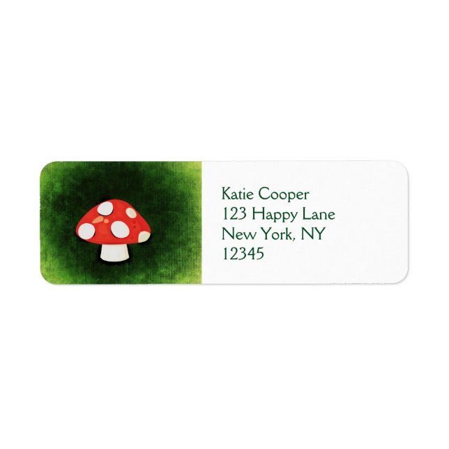 Cute Little Red Mushroom Return Address Label (Front)