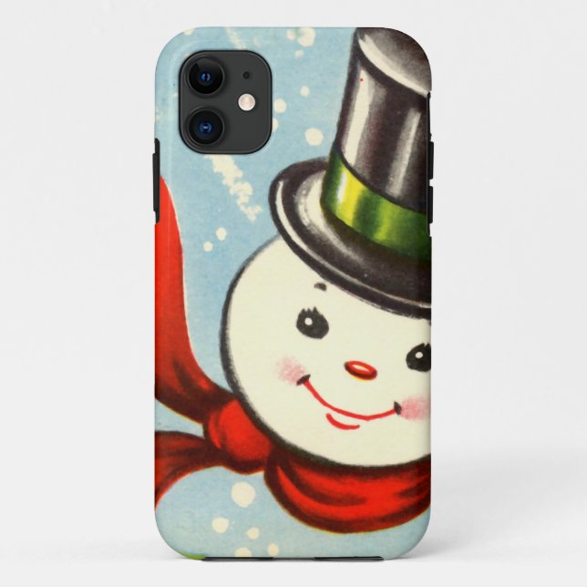 Cute Little Retro Snowman Case-Mate iPhone Case (Back)