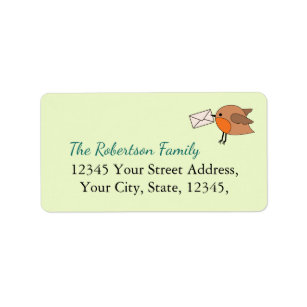 Cute Little Robin Envelope Return Address Label