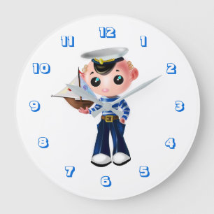 Cute Little Sailor Large Clock