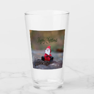 Cute Little Santa Clause Merry Christmas Glass