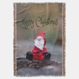 Cute Little Santa Clause Merry Christmas Throw Blanket