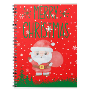 Cute Little Santa Red Notebook