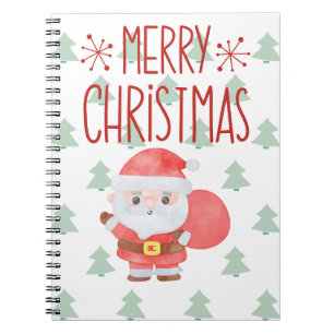 Cute Little Santa Thee Pattern Notebook