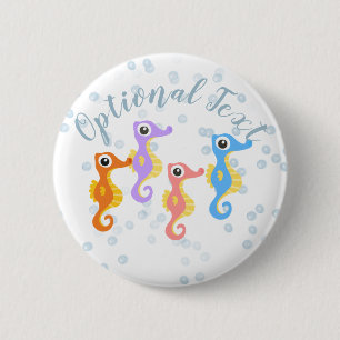 Cute Little Seahorses 6 Cm Round Badge