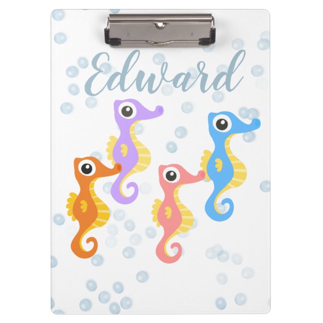Cute Little Seahorses  Clipboard (Front)