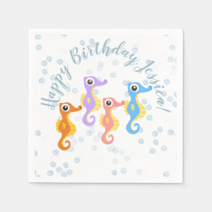 Cute Little Seahorses Napkin