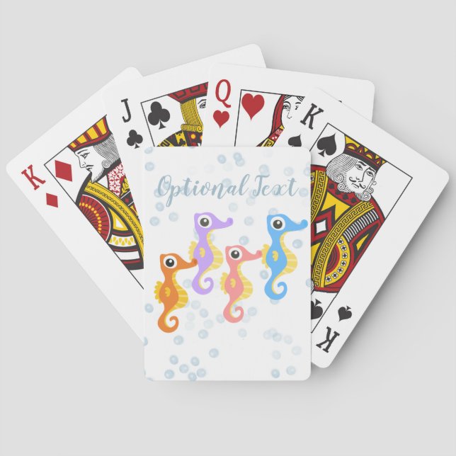 Cute Little Seahorses Playing Cards (Back)