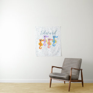Cute Little Seahorses Tapestry