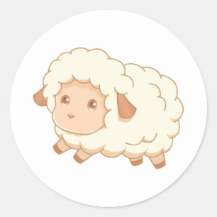 Cute Little Sheep Classic Round Sticker