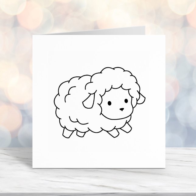 Cute Little Sheep Ewe Colour Me Self-inking Stamp (Creator Uploaded)
