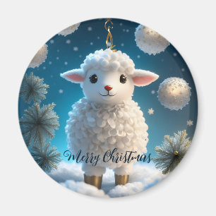 Cute Little Sheep Lamb Religious Christmas Magnet