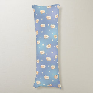 Cute Little Sheep Pattern on Blue Body Cushion