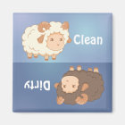 Cute Little Sheep Ram Clean Dirty Dishwasher