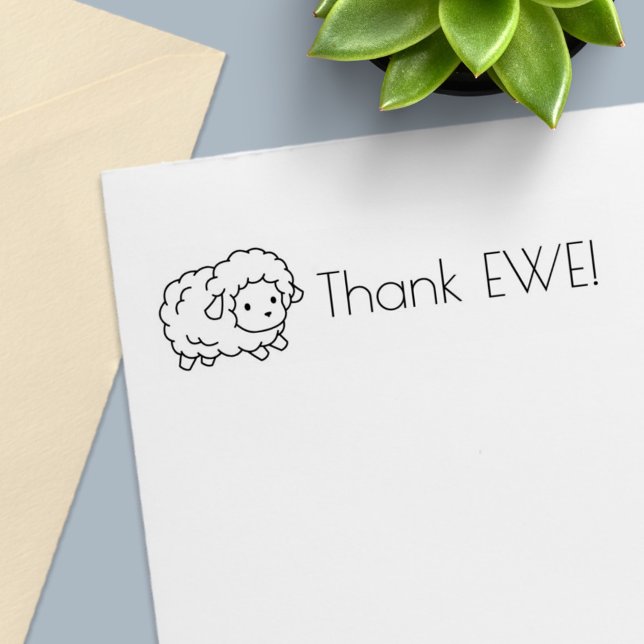 Cute Little Sheep Thank Ewe (You) Self-inking Stamp (Creator Uploaded)