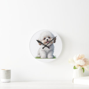 Cute Little Shih Tzu Puppy  Dog Lover Round Clock