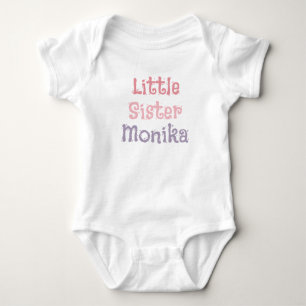 Cute Little Sister Colourful Monogram Girls Baby Bodysuit