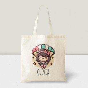 Cute Little Skydiver Girl Tote Bag