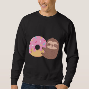 Cute Little Sloth Hugging A Doughnut Sweatshirt