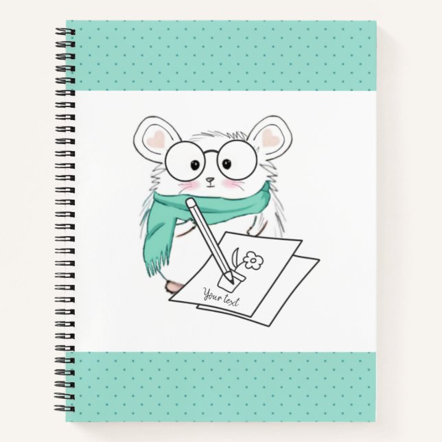 Cute Little Smart Hamster Blue Notebook (Front)