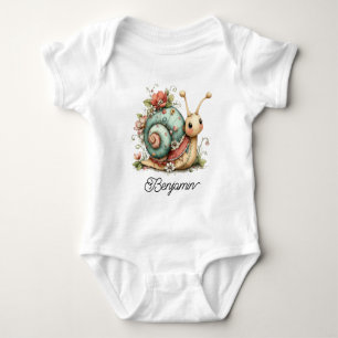 Cute Little Snail Baby Bodysuit
