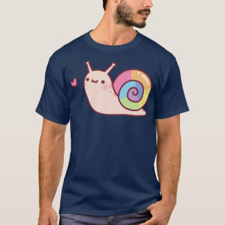 Cute Little Snail With Rainbow Shell Doodle T-Shirt