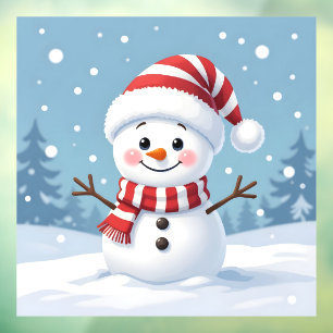 Cute little snowman with scarf & hat