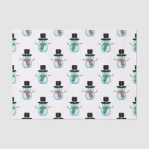 Cute Little Snowmen Holiday Art Tissue Paper