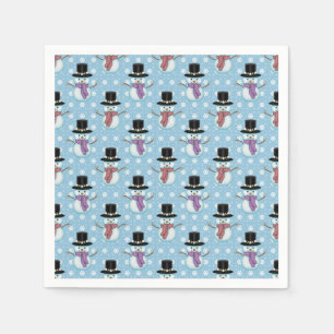 Cute Little Snowmen Pattern Napkin