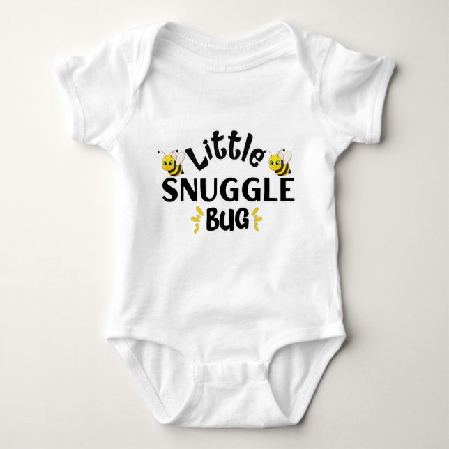 Cute Little Snuggle Bug Bumble Bee Baby Bodysuit (Front)