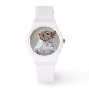 Cute Little Soft and Fluffy Grey Squirrel Watch