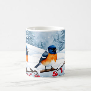 Cute Little Songbirds in a Snowy Landscape Coffee Mug