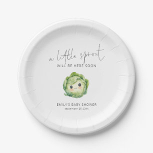 Cute Little Sprout Locally Grown Baby Shower  Paper Plate