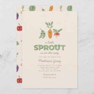 Cute Little Sprout on the Way Baby Shower Invitation