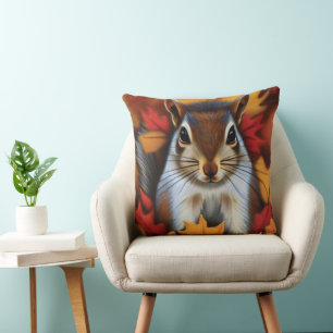 Cute Little Squirrel Throw Pillow