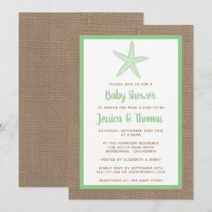 Cute Little Starfish Baby Shower Any Colour Invitation