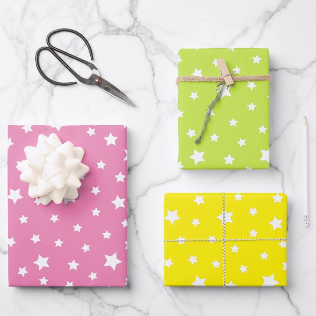 Cute Little Stars Wrapping Paper (Front)