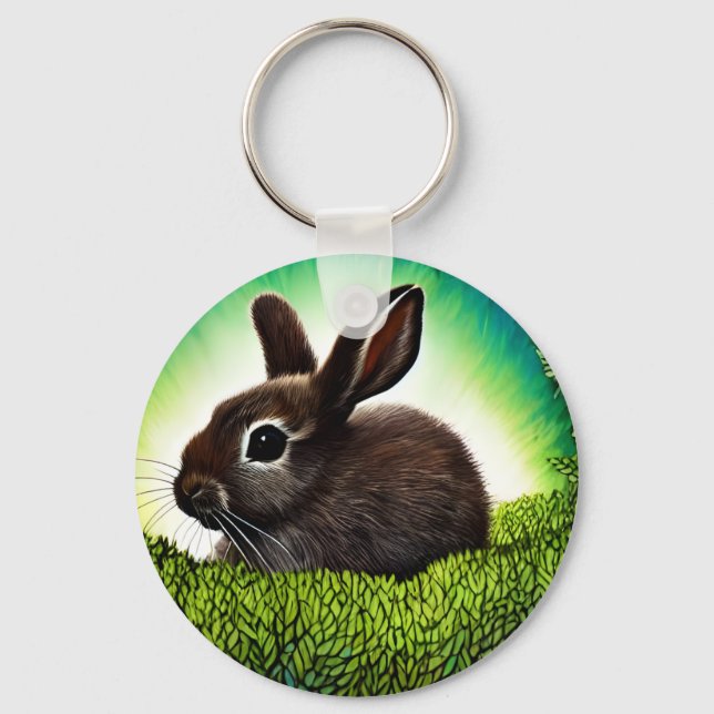 Cute Little Storybook Bunny Key Ring (Front)