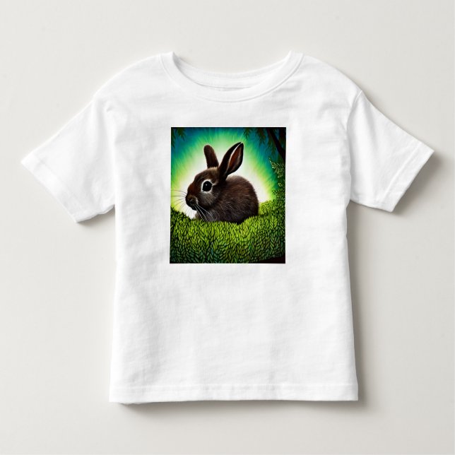 Cute Little Storybook Bunny Toddler T-Shirt (Front)