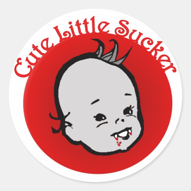 Cute Little Sucker Classic Round Sticker (Front)