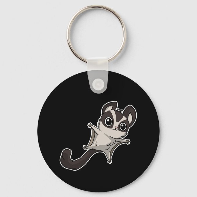 Cute Little Sugar Glider Animal Gift Key Ring (Front)